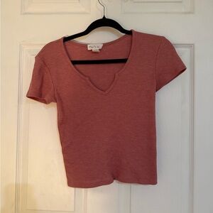 Cyntra Women's Ribbed Crop Top - Pink